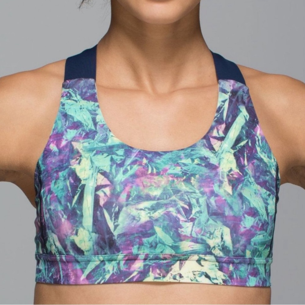 Lululemon All Sports Bra Adjustable Iridescent Multi / Deep Navy size 8 W2A12S